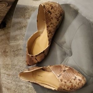 Time and Tru Snakeskin D'orsay Flats